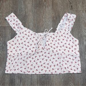 Floral White and Pink Women's Top